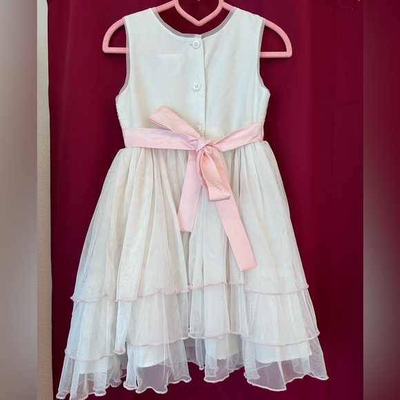 Price Drop - Jona Michelle White formal dress with pale pink sequins - Picture 3 of 5